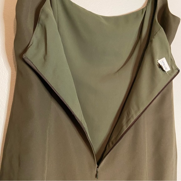 Armani Collezioni Olive Green Mini Dress Sz 12 - Picture 10 of 11
